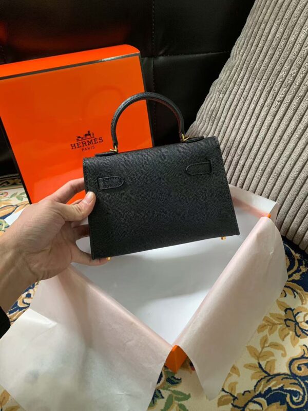 HERMES，エルメス ミニケリー2代 ブラックゴールド ハンドバッグ クラシックで豪華なスタイル - 图片 9