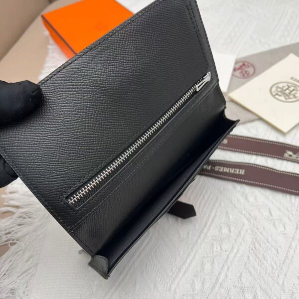 HERMES，エルメス レディース 新作 シンプルカラー 革製 縦型財布 - 图片 8