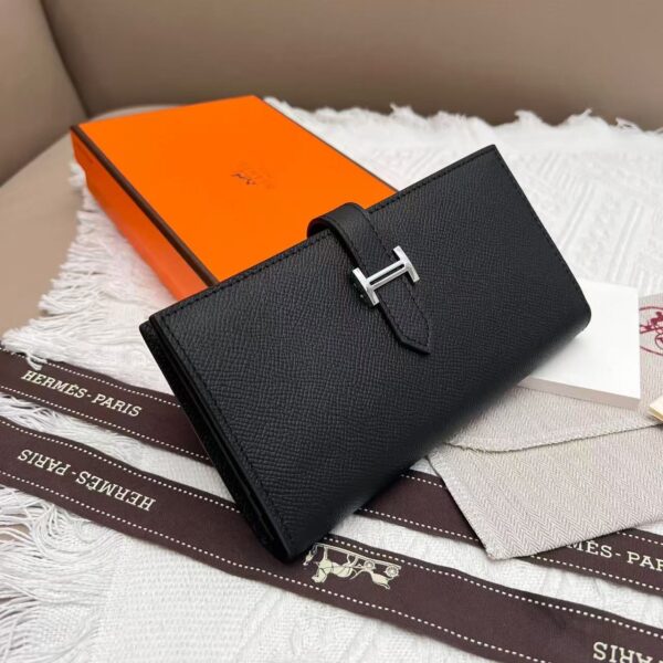 HERMES，エルメス レディース 新作 シンプルカラー 革製 縦型財布 - 图片 9